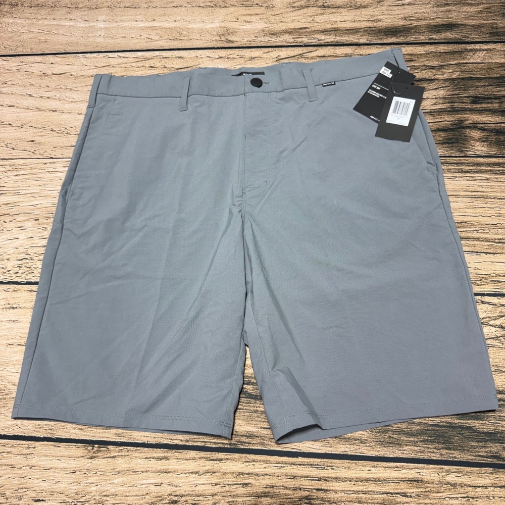 Hurley Nike Dri-FIT Chino Shorts Mens 38 Grey 21" Regular Fit Golf 895077-065